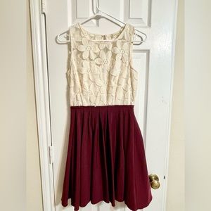 Altar’d State Cream and Maroon Dress